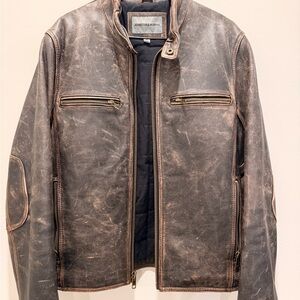 Johnston & Murphy Brown Leather Bomber Jacket